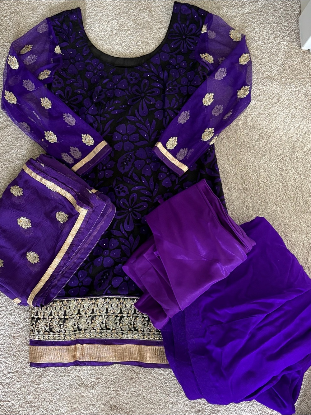 Purple Embroidered Indian Salwar Kameez Set